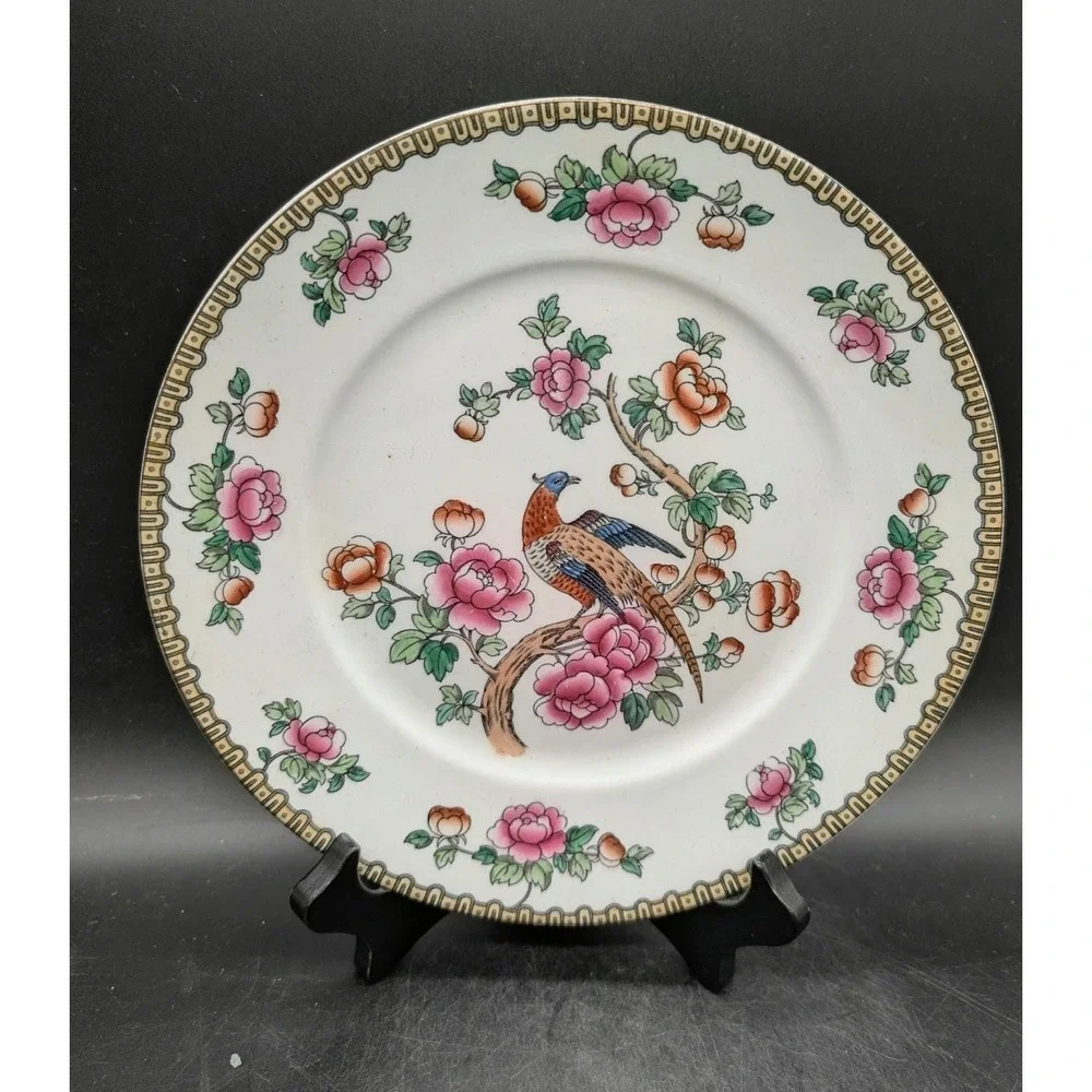Whieldon Ware Pheasant Dinner Plate F Winkle Co England‎ Floral Bird Chinoiserie